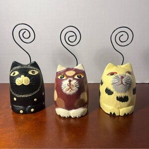 Folk Art Cat Photo Holders from Pier 1 Set of 3